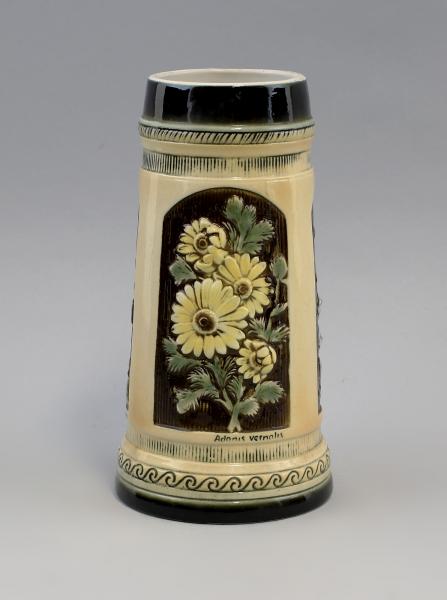 Bierkrug Blumen 1L/N/Krone