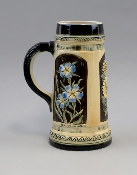 Bierkrug Blumen 1L/N/Krone