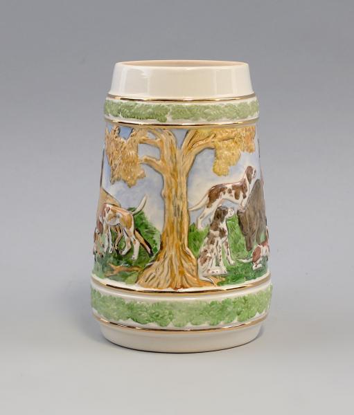 Handbemalter Bierkrug Jagd 1 Liter
