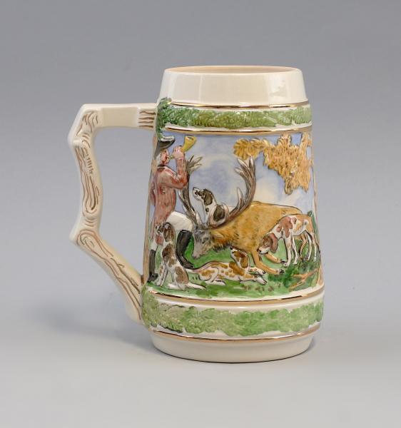 Handbemalter Bierkrug Jagd 1 Liter