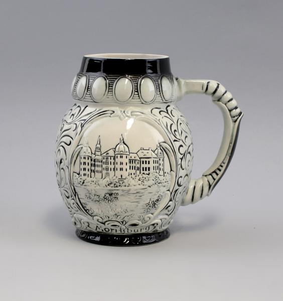 Bierkrug Moritzburg schwarz / weiß 1,5 Liter