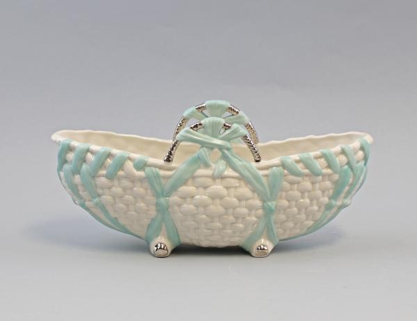 Jardiniere pastellgrün silber