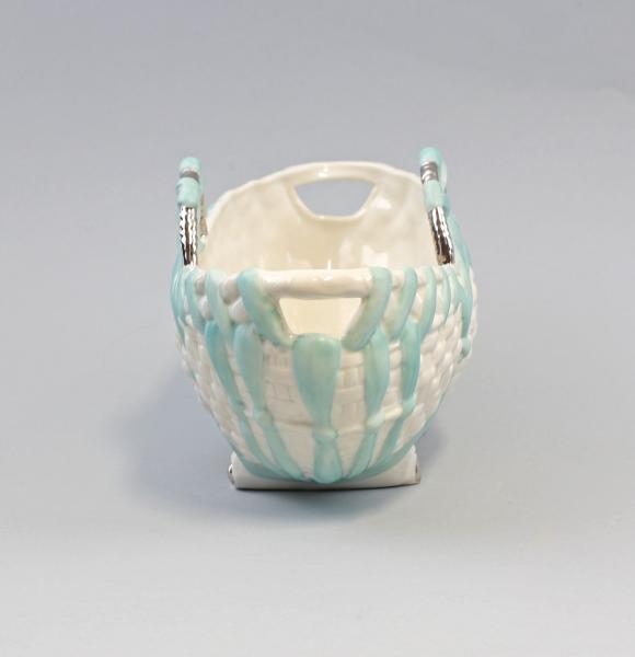 Jardiniere pastellgrün silber