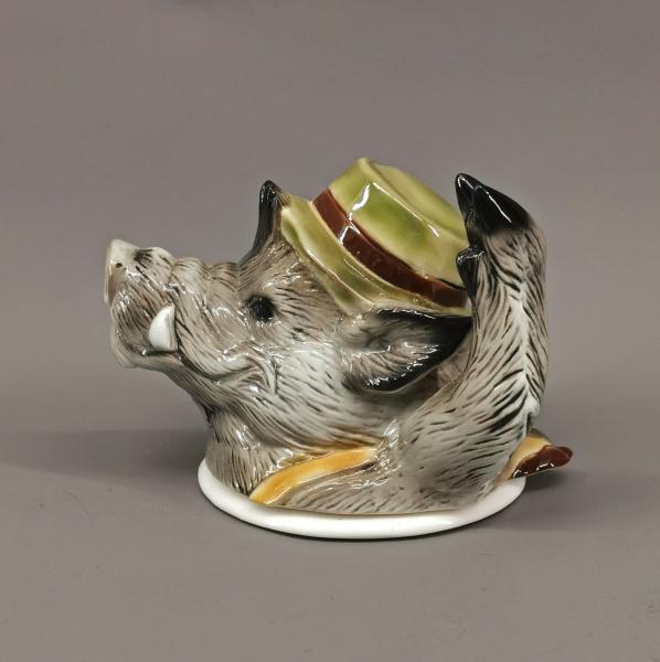 Briefbeschwerer Wildschwein mit Hut ungemarkt