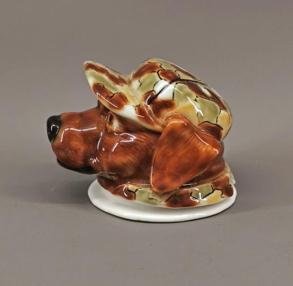 Briefbeschwerer Jagd-Hund mit Tarn-Cap ungemarkt