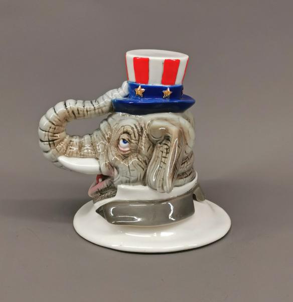 Briefbeschwerer Elefant mit Zylinder Mr. Amerika ungemarkt