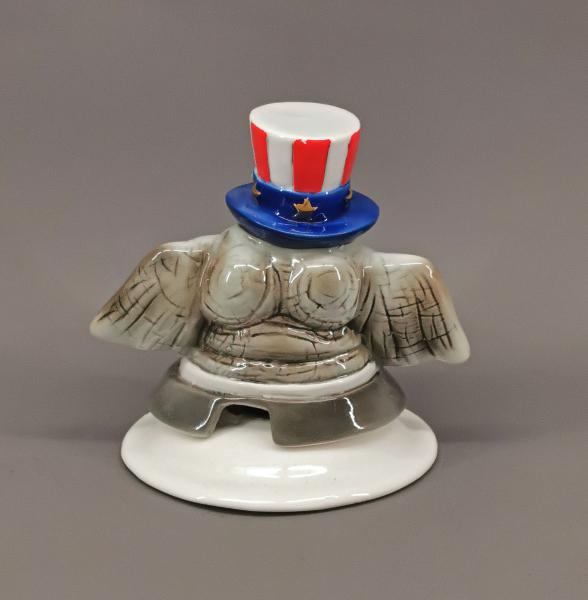 Briefbeschwerer Elefant mit Zylinder Mr. Amerika ungemarkt