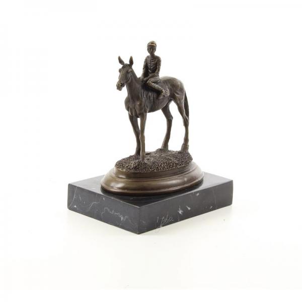 Bronze Skulptur Reiter auf Pferd
