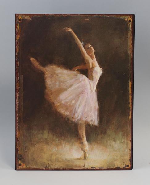 nostalgisches Blechschild Ballerina Pirouette