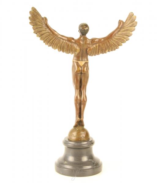 Bronze Skulptur Ikarus Mann mit Flügeln