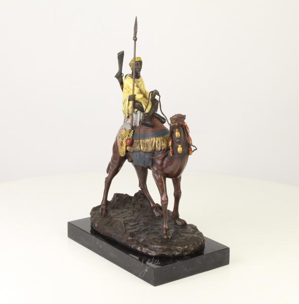Bronze Skulptur Reiter auf Dromedar