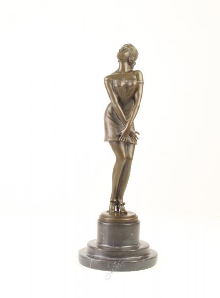 Bronze Skulptur nachdenkliche Frau