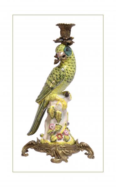 Historismus Leuchter Papagei