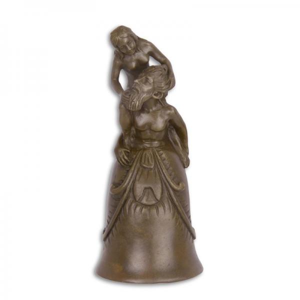 Bronze Tischglocke Akt Paar
