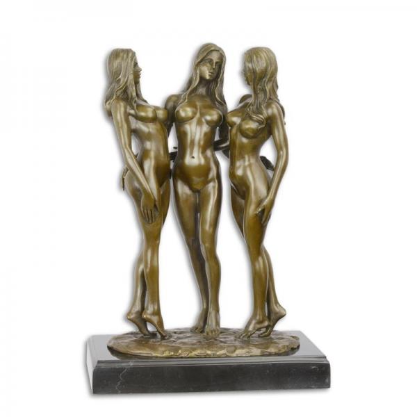 Bronze Skulptur Akt drei Grazien