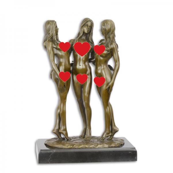 Bronze Skulptur Akt drei Grazien