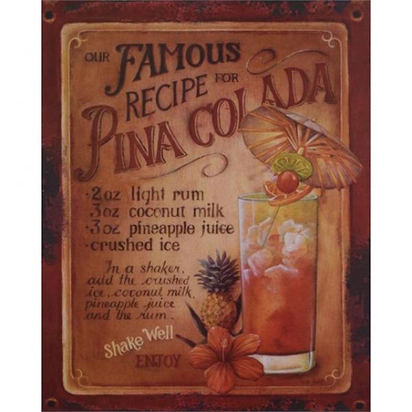 Wandschild Cocktail Pina Colada