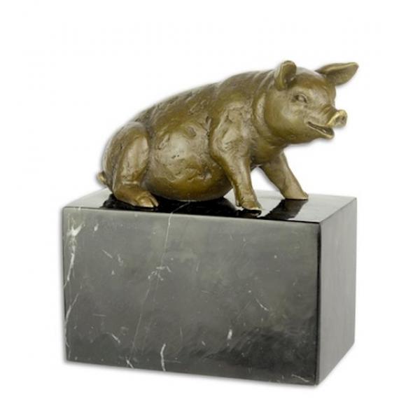 Bronze Skulptur Schwein