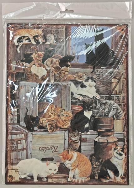 nostalgisches Blechschild Katzen