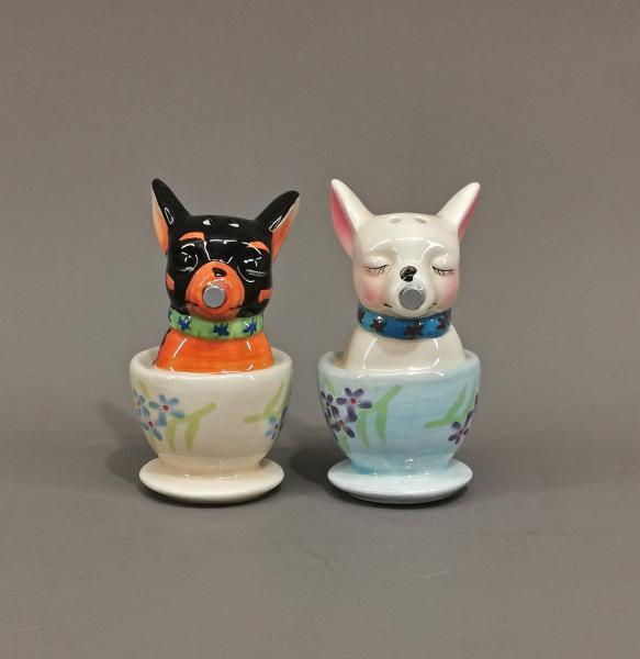 Salz und Pfeffer Streuer Paar Tea cup pups