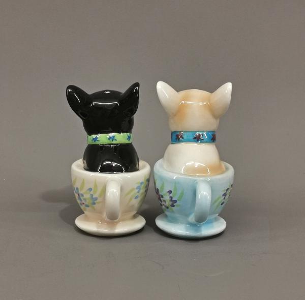 Salz und Pfeffer Streuer Paar Tea cup pups