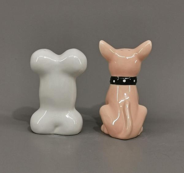 Salz und Pfeffer Streuer Paar Chihuahua and Bone