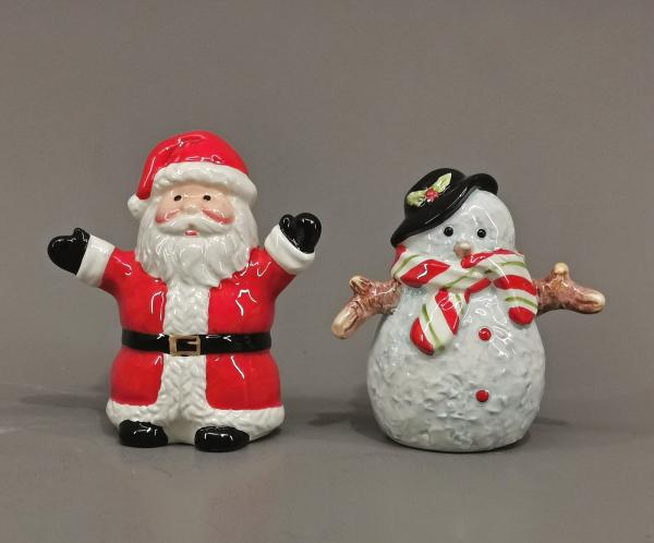 Salz und Pfeffer Streuer Paar Santa and Snowman