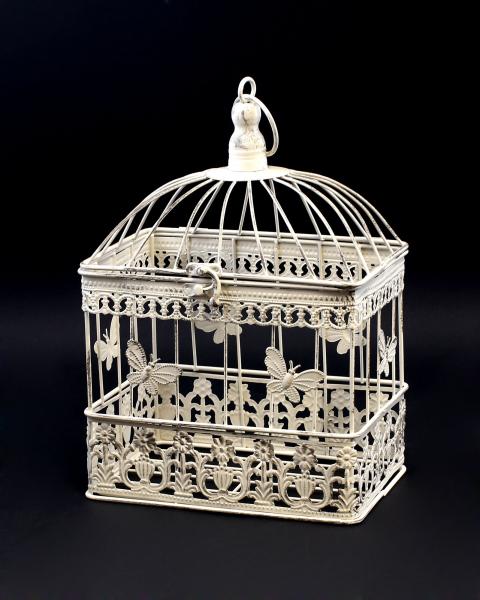 Vogelkäfig Eisen Weiss mittel