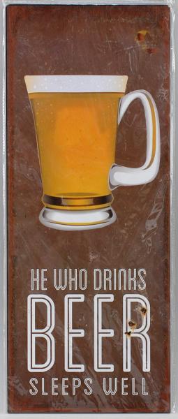 Blechschild Beer Sleeps Well