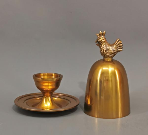 Eierhalter Hahn Bronze