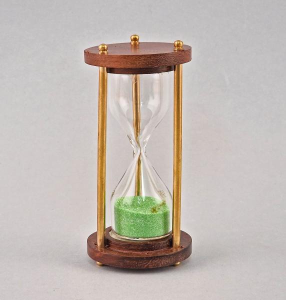 Sanduhr Holz / Messing brüniert