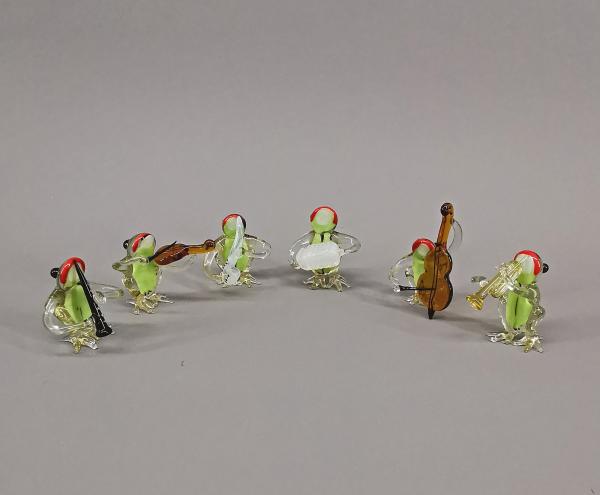 Lauscha Glasfigur Frosch-Orchester Hca.6cm