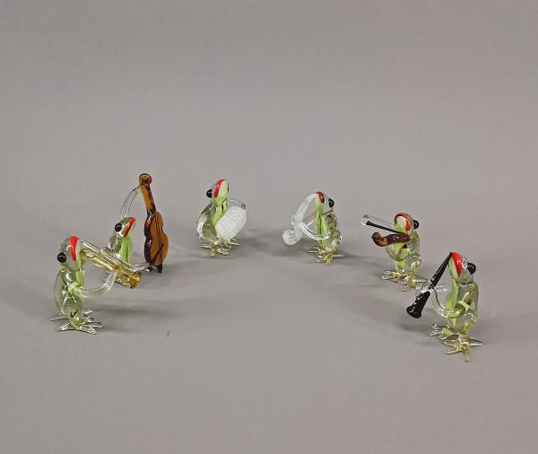 Lauscha Glasfigur Frosch-Orchester Hca.6cm