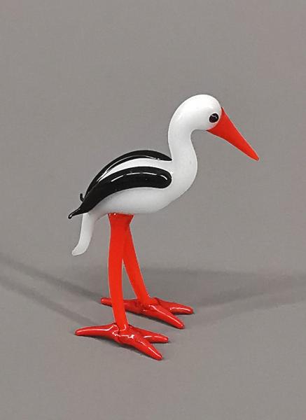 Lauscha Glasfigur Storch H5,5cm