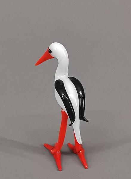 Lauscha Glasfigur Storch H5,5cm