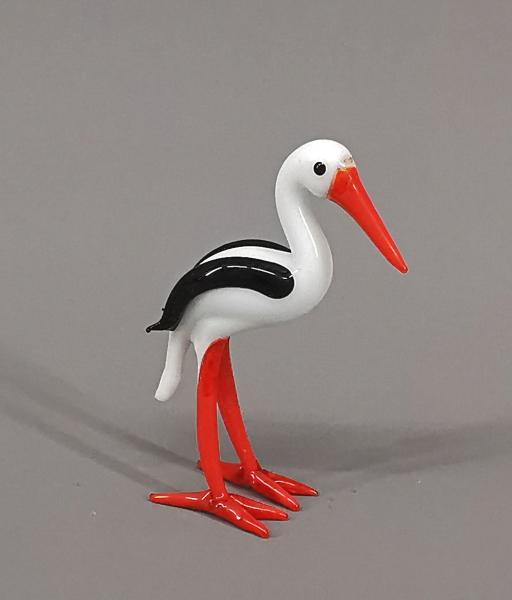 Lauscha Glasfigur Storch H8cm