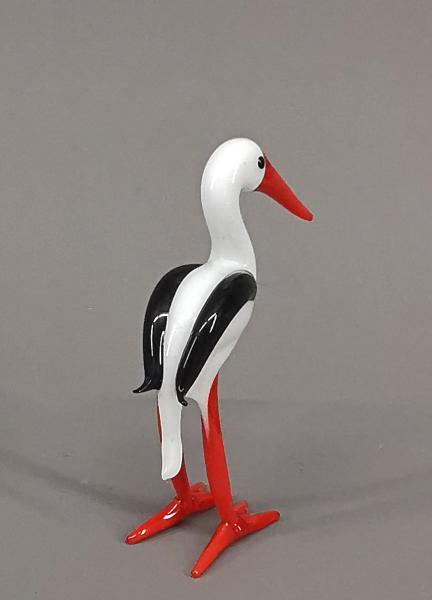Lauscha Glasfigur Storch H8cm