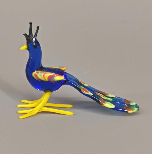 Lauscha Glasfigur Pfau 6x2x3cm