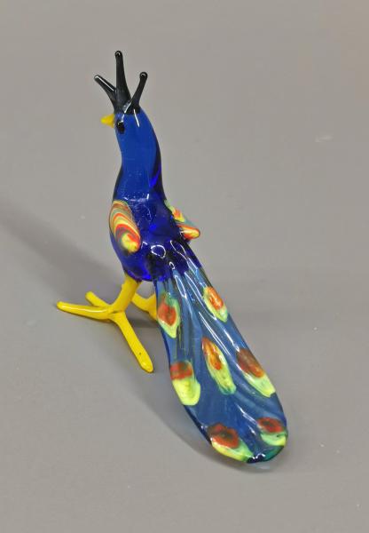 Lauscha Glasfigur Pfau 6x2x3cm