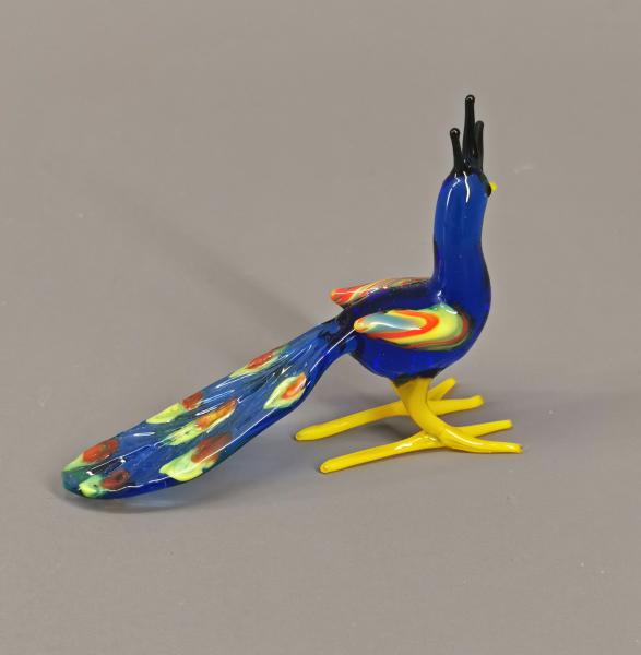 Lauscha Glasfigur Pfau 6x2x3cm