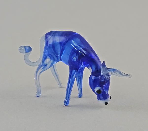 Lauscha Glasfigur Esel blau 5x3,5cm