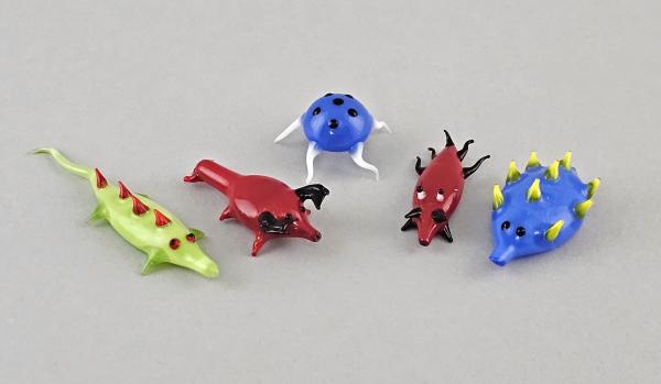Lauscha Glasfigur Satz 5 Krabbeltierchen Lca.6cm