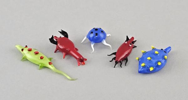 Lauscha Glasfigur Satz 5 Krabbeltierchen Lca.6cm