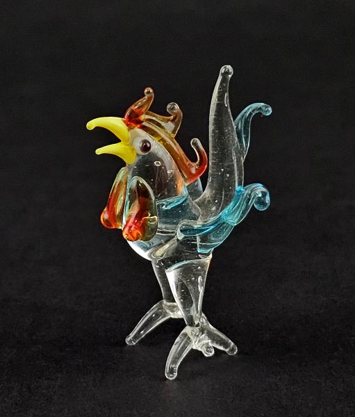 Lauscha Glasfigur Hahn 5x2,5cm