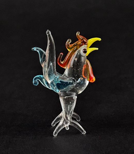 Lauscha Glasfigur Hahn 5x2,5cm