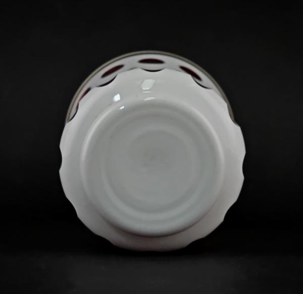 Überfang-Vase Böhmen Anfang 20.Jh. floral emailbemalt
