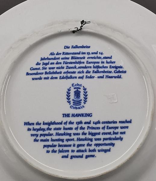 Wandteller Die Falkenbeize Echt Kobalt