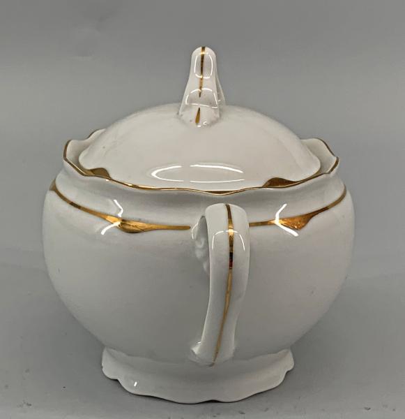 Zucker-Dose H&C Chodau Golddekor 50 / 60er Jahre Design