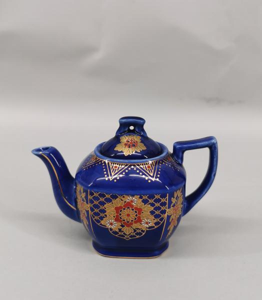 Porzellan Kännchen Dose Royal kobalt gold Rokoko-Motiv