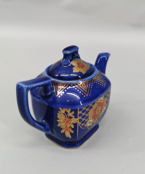 Porzellan Kännchen Dose Royal kobalt gold Rokoko-Motiv